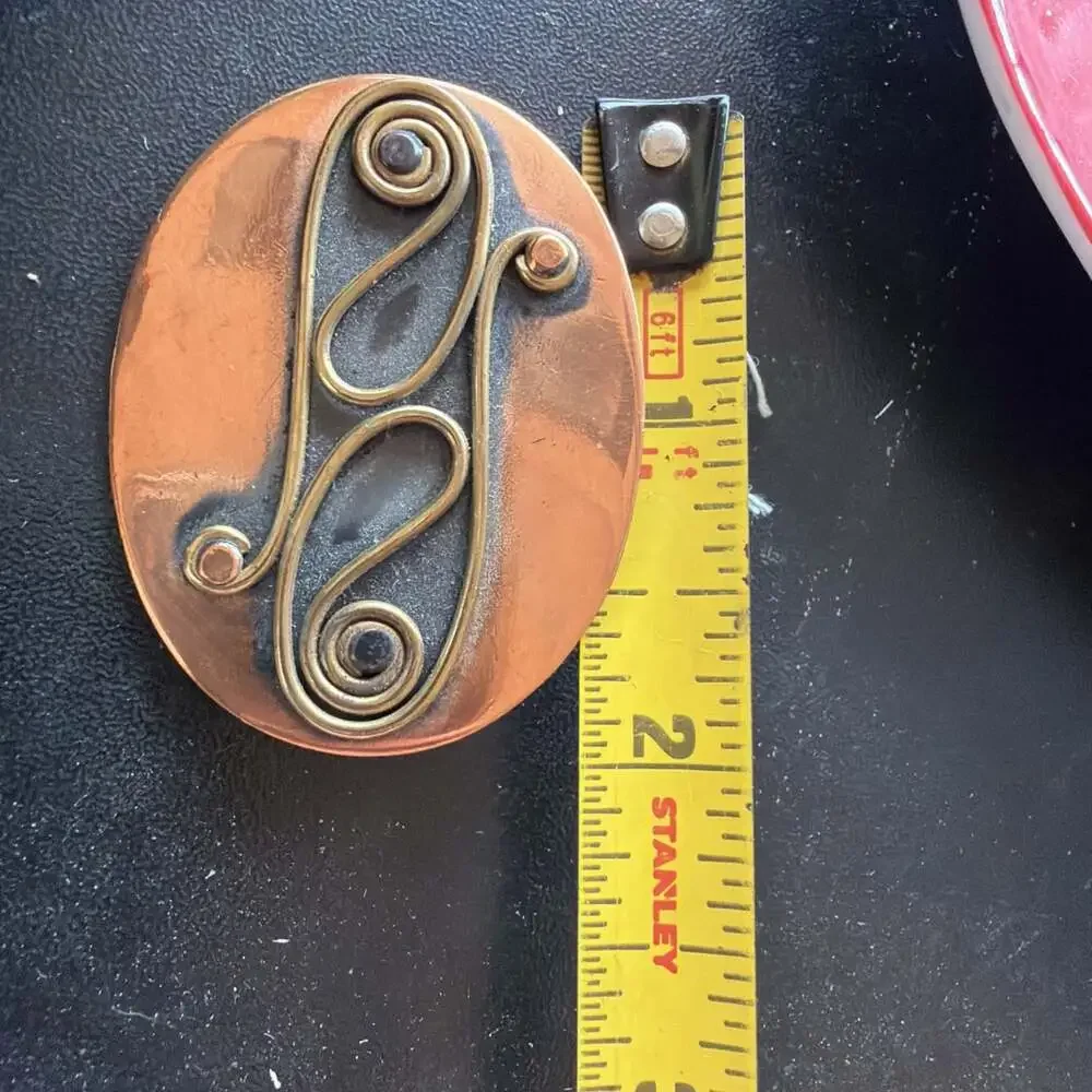 VNTG Winifred Mason Chenet d’Haïti Modernist Brooch Pin Copper&Brass Wire2”x1.5”